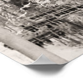 Sepia tone skisprint, boven de bomen poster (Hoek)