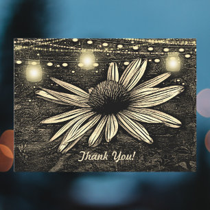 Sepia Toned Coneflower onder Jar Lights