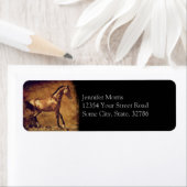 Sepia Toned Rustic Horse Art Etiket (Insitu)