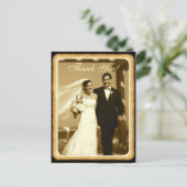 Sepia toned Vintage mariage merci cartes postales (Debout devant)