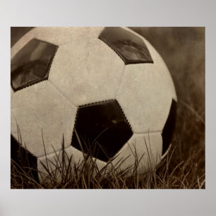 Sepia Toned Voetbal Poster
