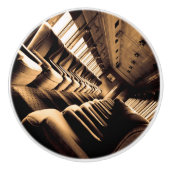 Sepia Train Interior Keramische Knop (Voorkant)