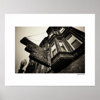 Sepia Vintage Uithangbord Posterprint Poster