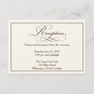 Sepia Wedding Reception Details Kaart