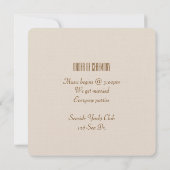 Sepia Wedding Uitnodiging (Achterkant)