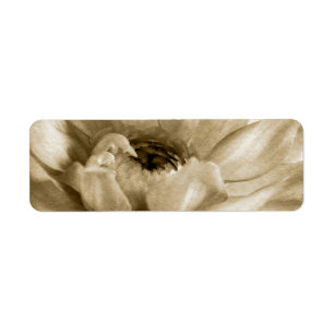 Sepia White en Cream Dahlia Achtergrond Gepersonal Etiket