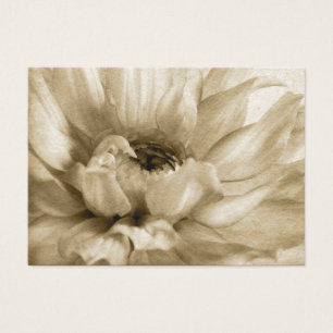 Sepia White en Cream Dahlia Achtergrond Gepersonal Visitekaartjes