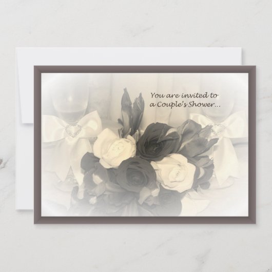 Sépia Winglasses et invitation du couple de fleurs (Devant)