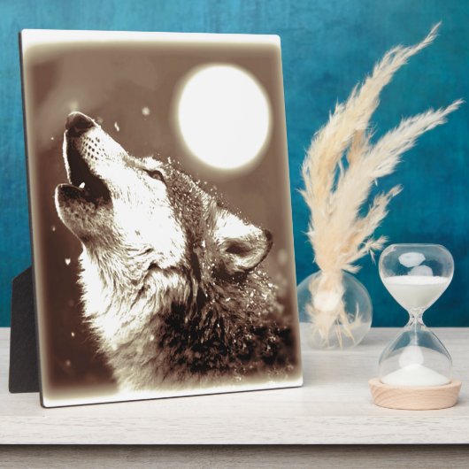 Sepia Wolf en Moon Fotoplaat (Zijkant)
