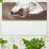 Sepia Wolf en Moon Theedoek (Gevouwen)