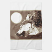 Sepia Wolf en Moon Theedoek (Verticaal)