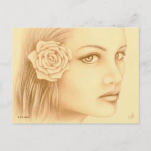 Sepia Woman Briefkaart