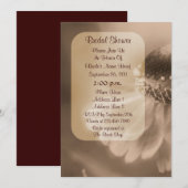 Sepia Zinnia Fête des mariées Invitation (Devant / Derrière)