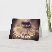 Sepia Zinnia Flower Personalized Birthday Kaart (Voorkant)