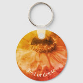  Sepia Zinnia Flower Personalized Sleutelhanger (Voorkant)