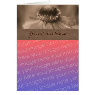 Sepia Zinnia Flower Photo Card
