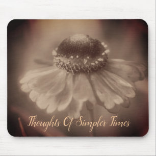 Sepia Zinnia Flower Simpler Times Inspirerend Muismat