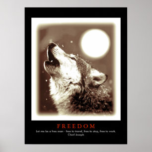 Sepia Zwart Unieke Motivatie Wolf Howls Print