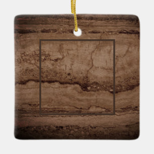 Sepia zwarte bruine granietsteen keramisch ornament