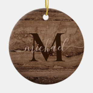 Sepia zwarte bruine granietsteen keramisch ornament