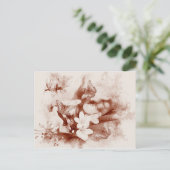 Sepibloemen en vlinders, horizontaal briefkaart (Staand voorkant)