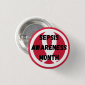 Sepsis Awareness Ronde Button, Klein, 1¼ inch Ronde Button 3,2 Cm (Voorkant /achterkant)