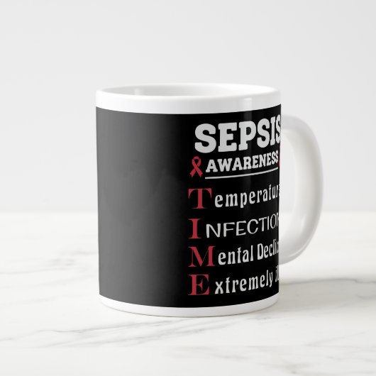 Sepsis Awareness T.I.M.E.-gids Extra Grote Beker (Voorkant rechts)