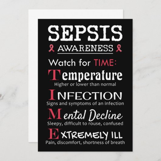 Sepsis Awareness Watch voor TIME Guide Kaart (Voorkant / Achterkant)