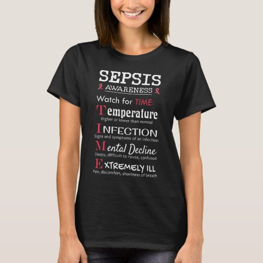 Sepsis Awareness Watch voor TIME Guide T-shirt (Voorkant)