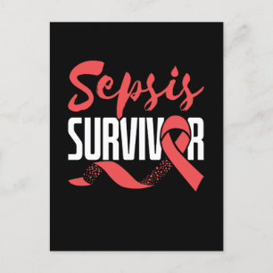 Sepsis Survivor Warrior Fighter Awareness Maand Briefkaart