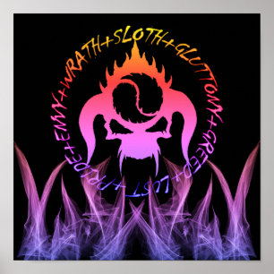 Sept affiches de péchés mortels