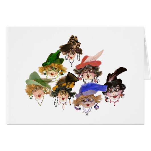 Sept Amis de la Dame de Whimsical saluent les cart (Devant Horizontal)