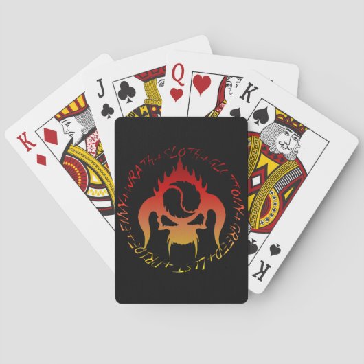 Sept cartes de jeu de péchés mortels (dos)