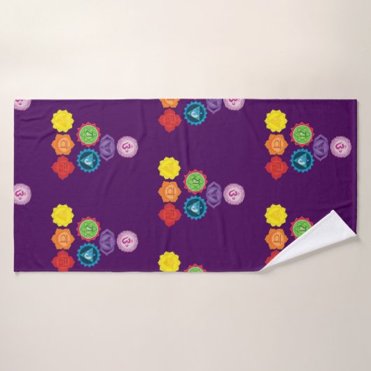 Sept Chakras Yoga Art (Serviette de bain)