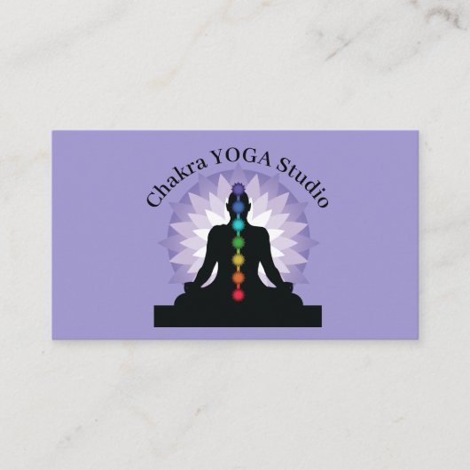 Sept Chakras Yoga Carte de visite de conception de (Devant)