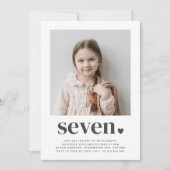 Sept Coeurs - Photo Carré Invitation Anniversaire (Devant)