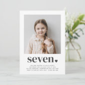 Sept Coeurs - Photo Carré Invitation Anniversaire (Debout devant)