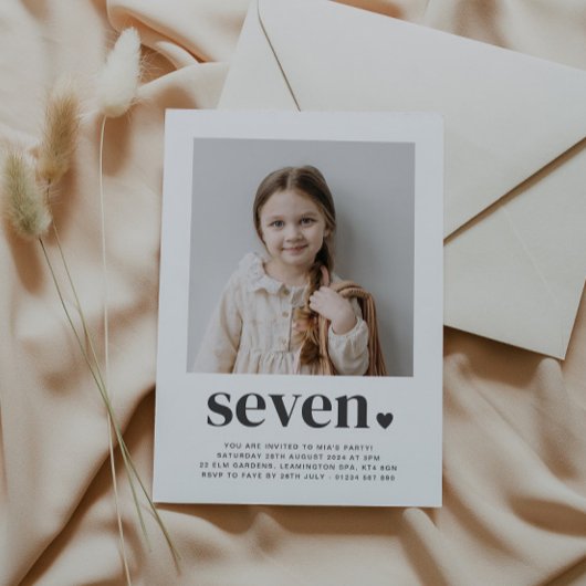 Sept Coeurs - Photo Carré Invitation Anniversaire