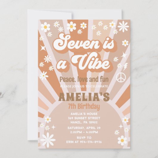 Sept est une invitation à l'anniversaire vibe (Devant)