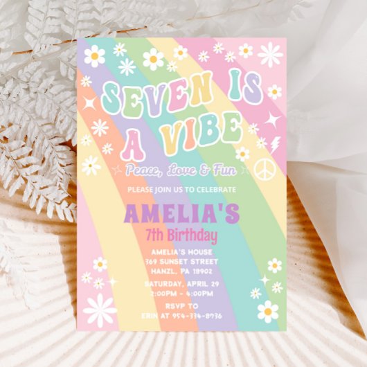 Sept est une invitation à l'anniversaire vibe