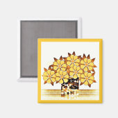 Sept Fleurs et Vase Aimant jaune (Recto/Verso)