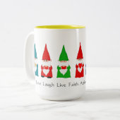 Sept Gnomes de Noël sur Mug de café blanc (Devant gauche)
