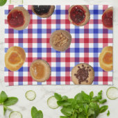 Sept Kolaches sur Tchèque Chèques serviette de cui (Plié)