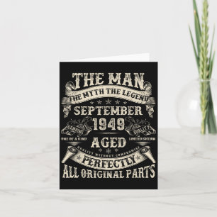 September 1949 76 jaar oude Bday geschenken voor m Kaart