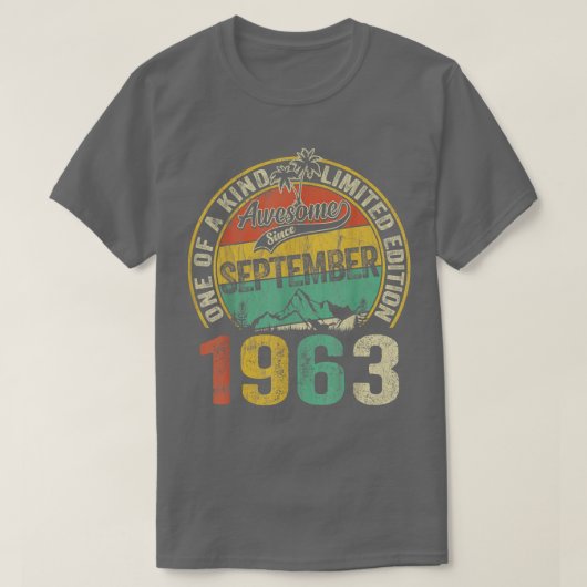  september 1963 60 jaar oud t-shirt (Design voorkant)