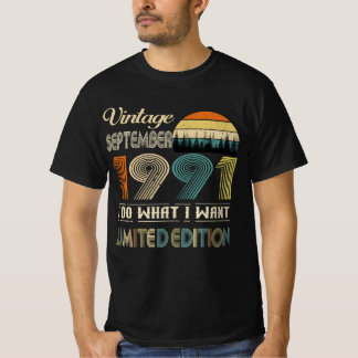 September 1991 T-shirt - Retro Style Geboorte