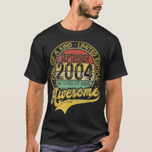 september 2004 16 jaar geboren in 2004 16e t-shirt