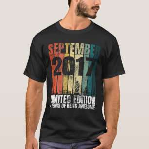  september 2017 dag Grafisch 4 jaar oud 4T T-shirt