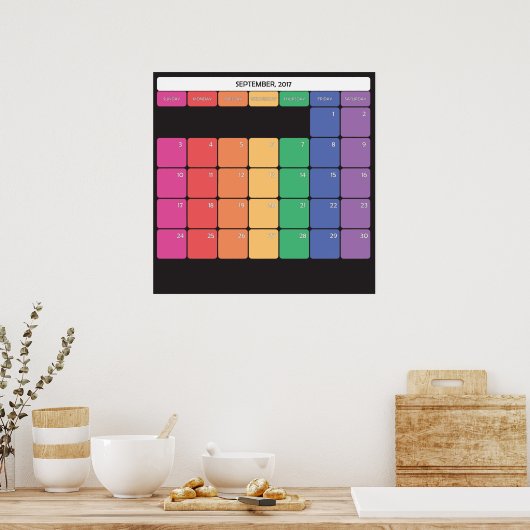 September 2017 plannerkalender poster (Keuken)