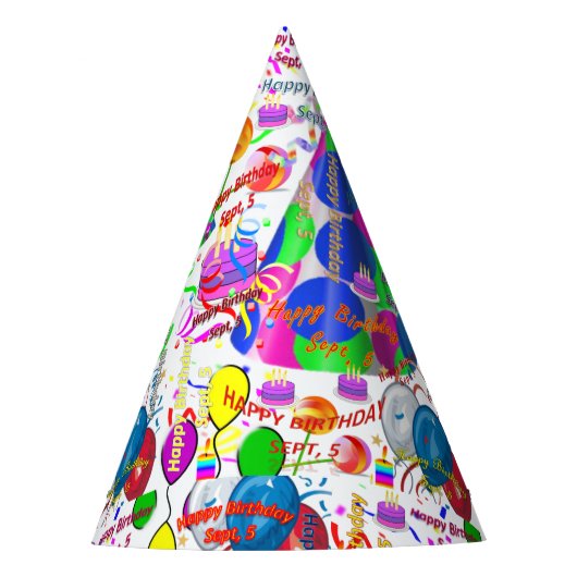 September, 5 Party Birthday Pet, Birthday Pet Feesthoedjes (Voorkant)